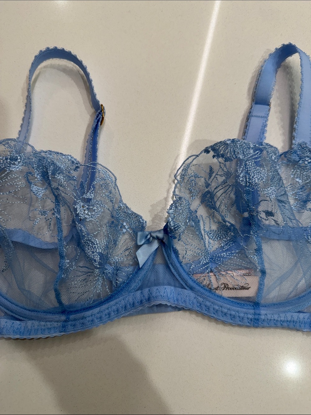 Agent Provocateur NWOT Jayce Plunge Underwired Bra Baby Blue Size 32E - Picture 3 of 8